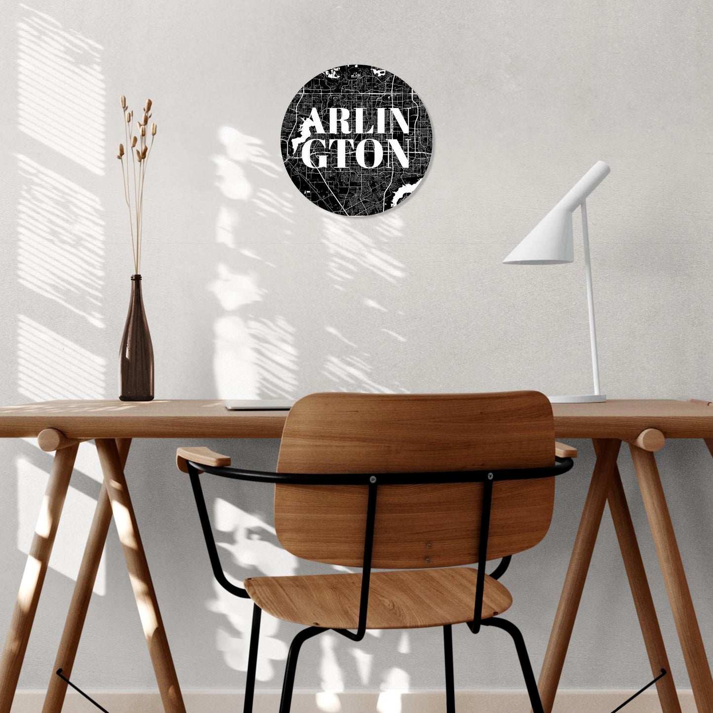 Minimalistic B&W Texas Arlington Map | Wood Sign | Eaches | Min 1