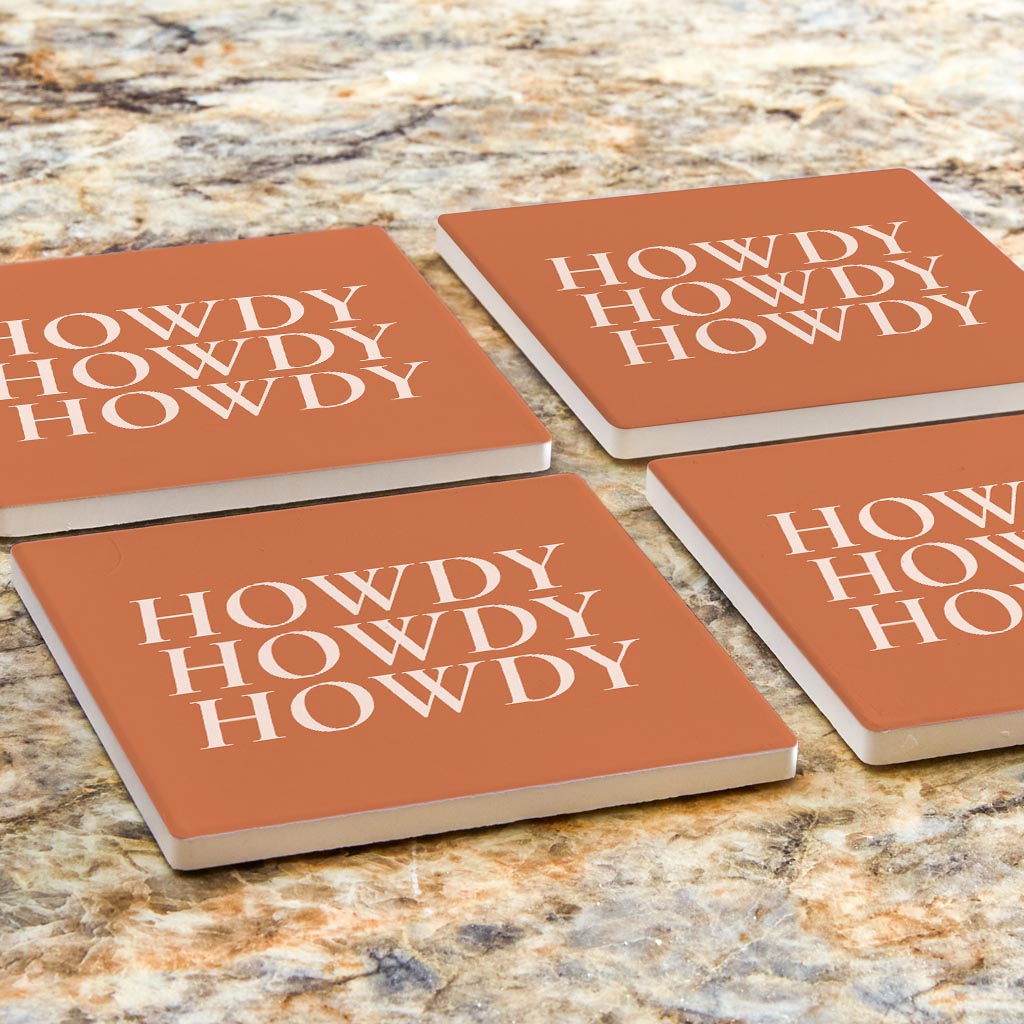 Modern Minimalist Texas Howdy | Absorbent Coasters | Set of 4 | Min 2
