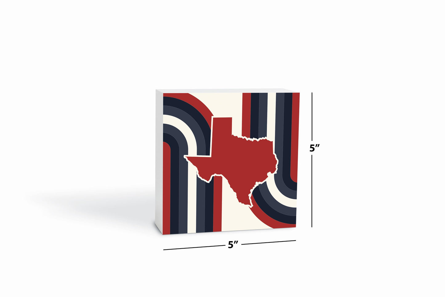 Modern Minimalist Texas Colors Retro Shape | Wood Block | Eaches | Min 4