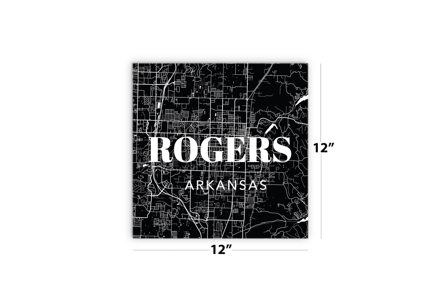 Minimalist B&W Arkansas Rogers Map State | Wood Sign | Eaches | Min 2