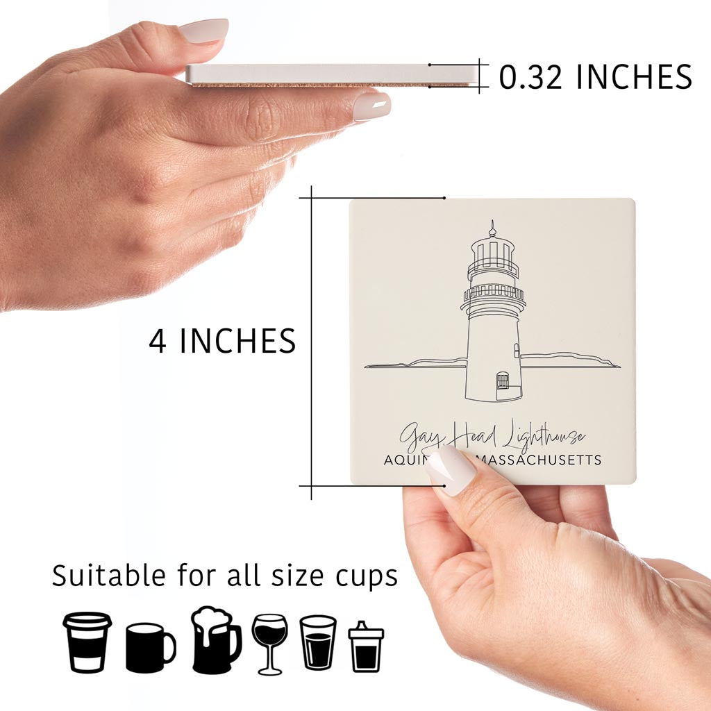 Gay Head Lighthouse| Absorbent Coasters | Set of 4 | Min 2