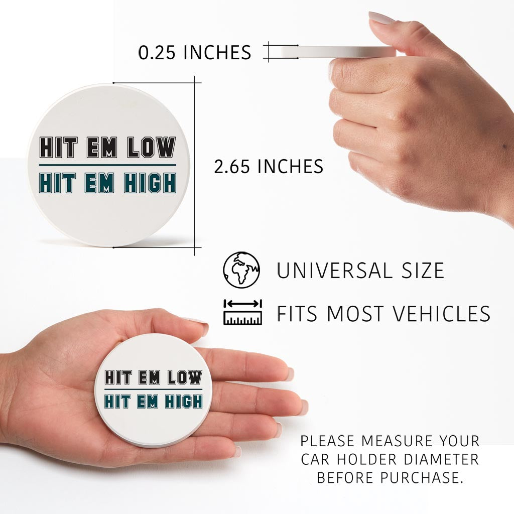 Modern Minimalist Pennsylvania Hit Em High| Absorbent Car Coasters | Set of 2 | Min 4