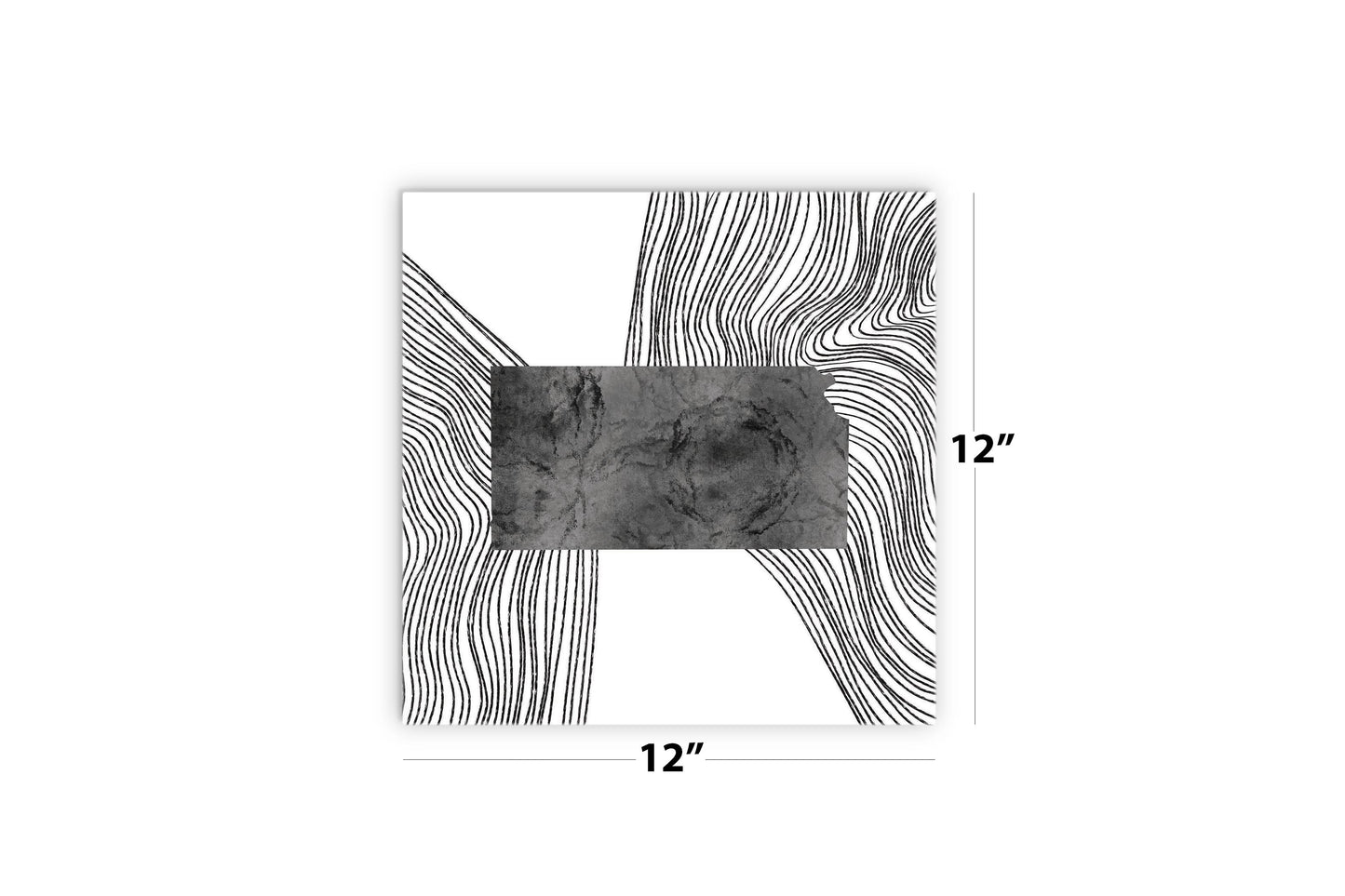 Minimalist B&W Kansas State With Fluid Lines | Wood Sign | Eaches | Min 2