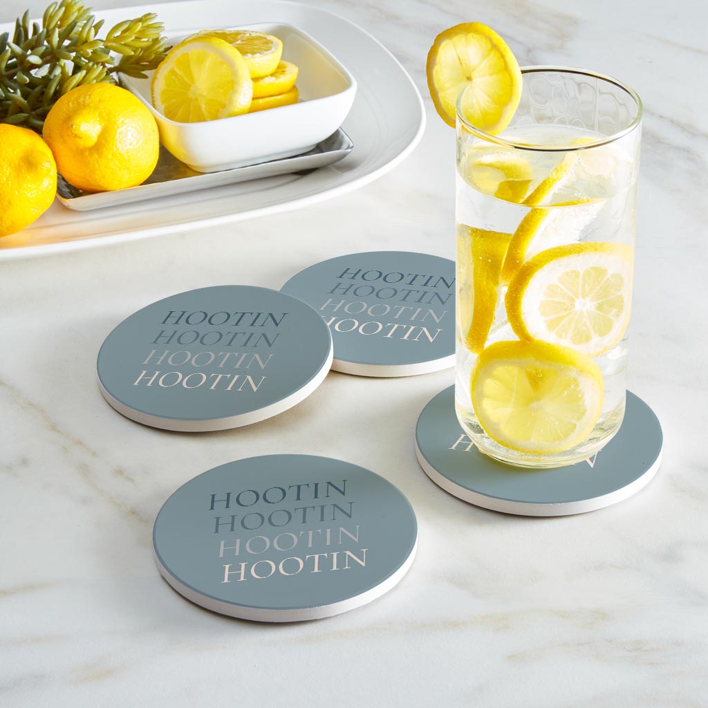 Modern Minimalist Arkansas Hootin | Absorbent Coasters | Set of 4 | Min 2