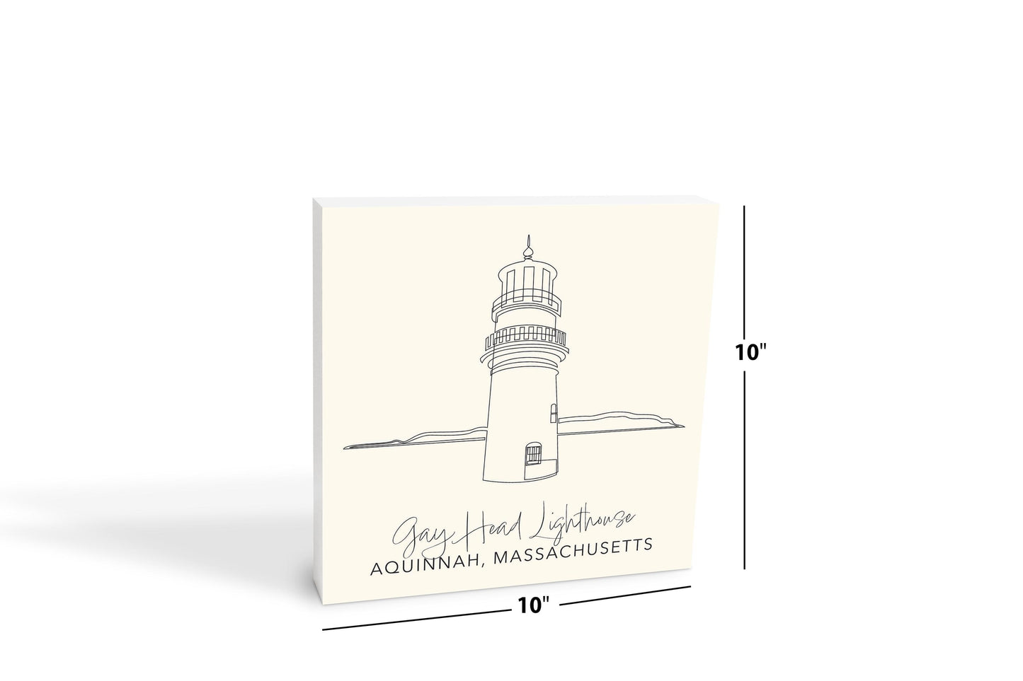 Cream Gay Head Lighthouse | Wood Block | Eaches | Min 2