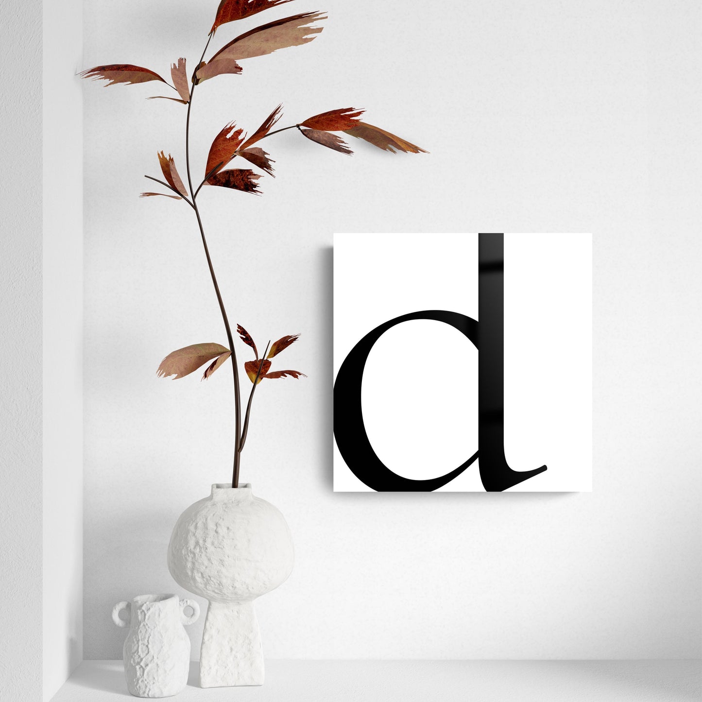 Minimal Monogram D | Hi-Def Glass Art | Eaches | Min 2