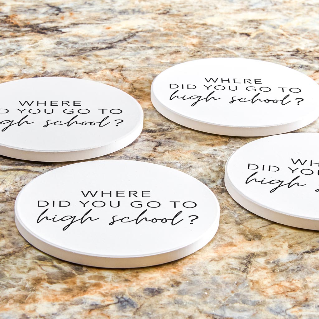 Minimalist B&W Missouri High School Quote | Absorbent Coasters | Set of 4 | Min 2