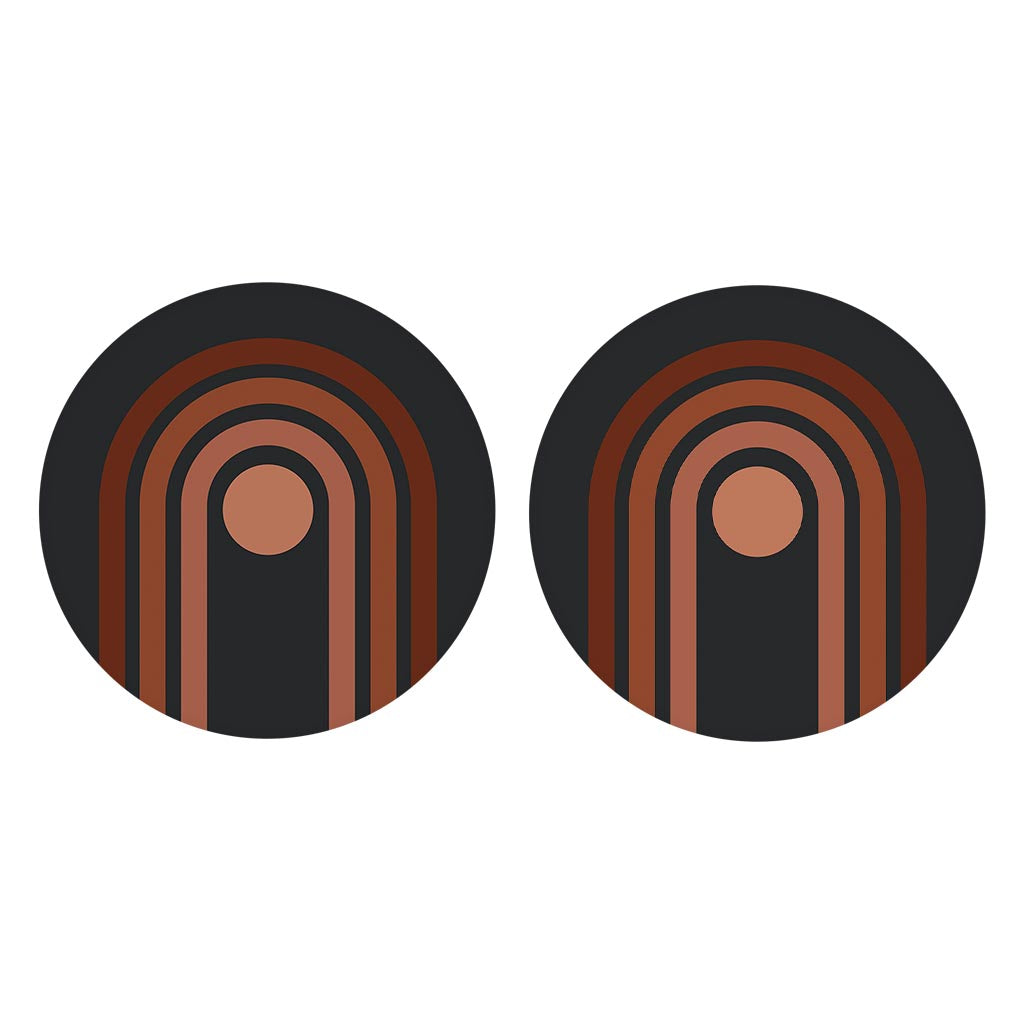 Modern Minimalist Retro Dark Lines| Absorbent Car Coasters | Set of 2 | Min 4