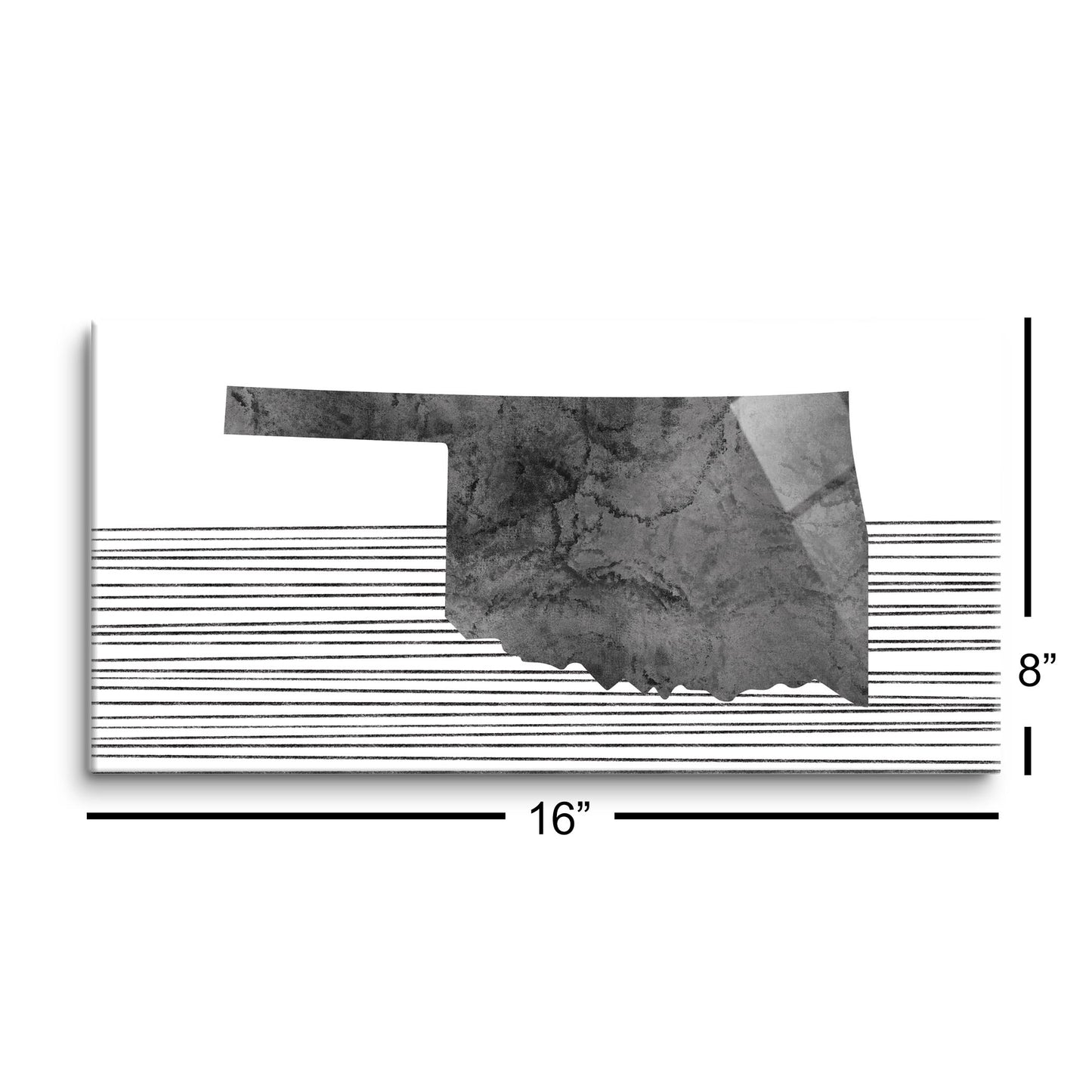 Modern Oklahoma State Shape With Straight Lines | Hi-Def Glass Art | Eaches | Min 2