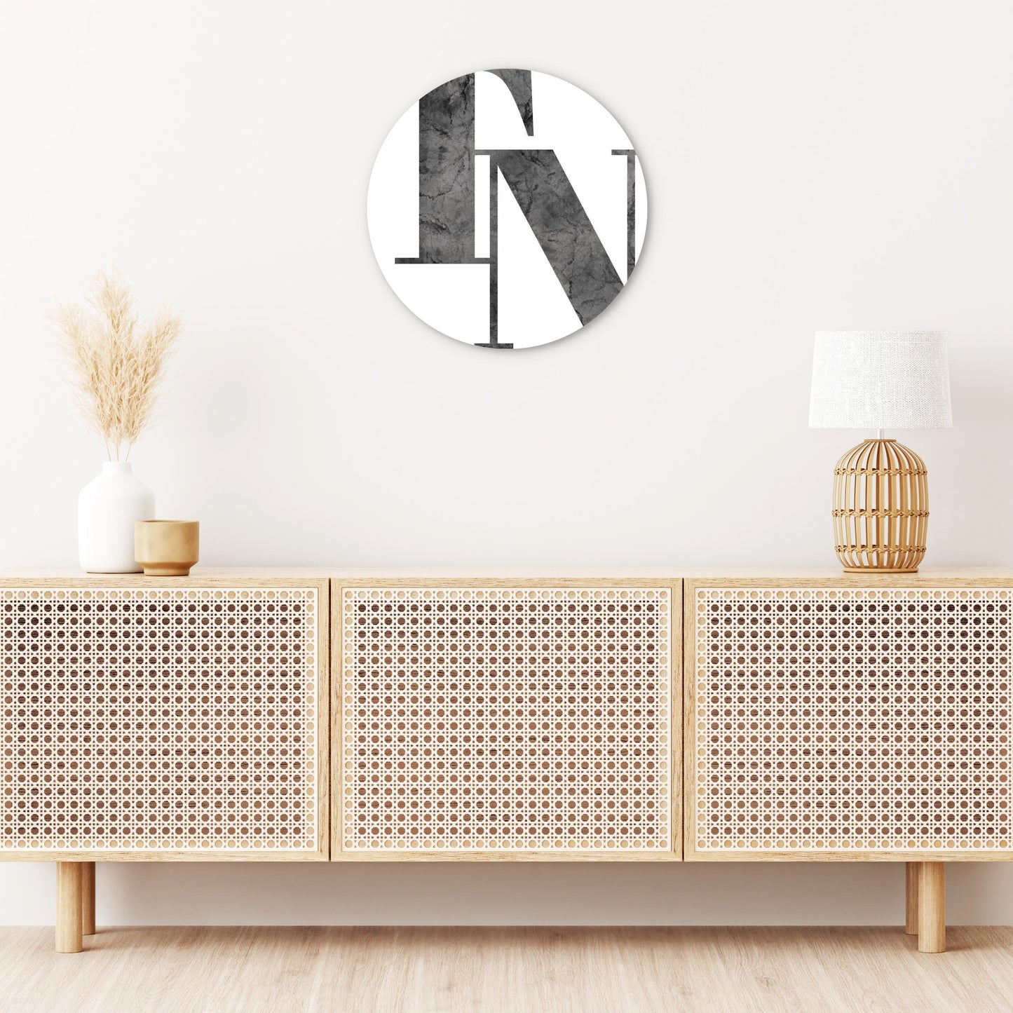 Minimalist B&W Tennessee White Initials | Wood Sign | Eaches | Min 1