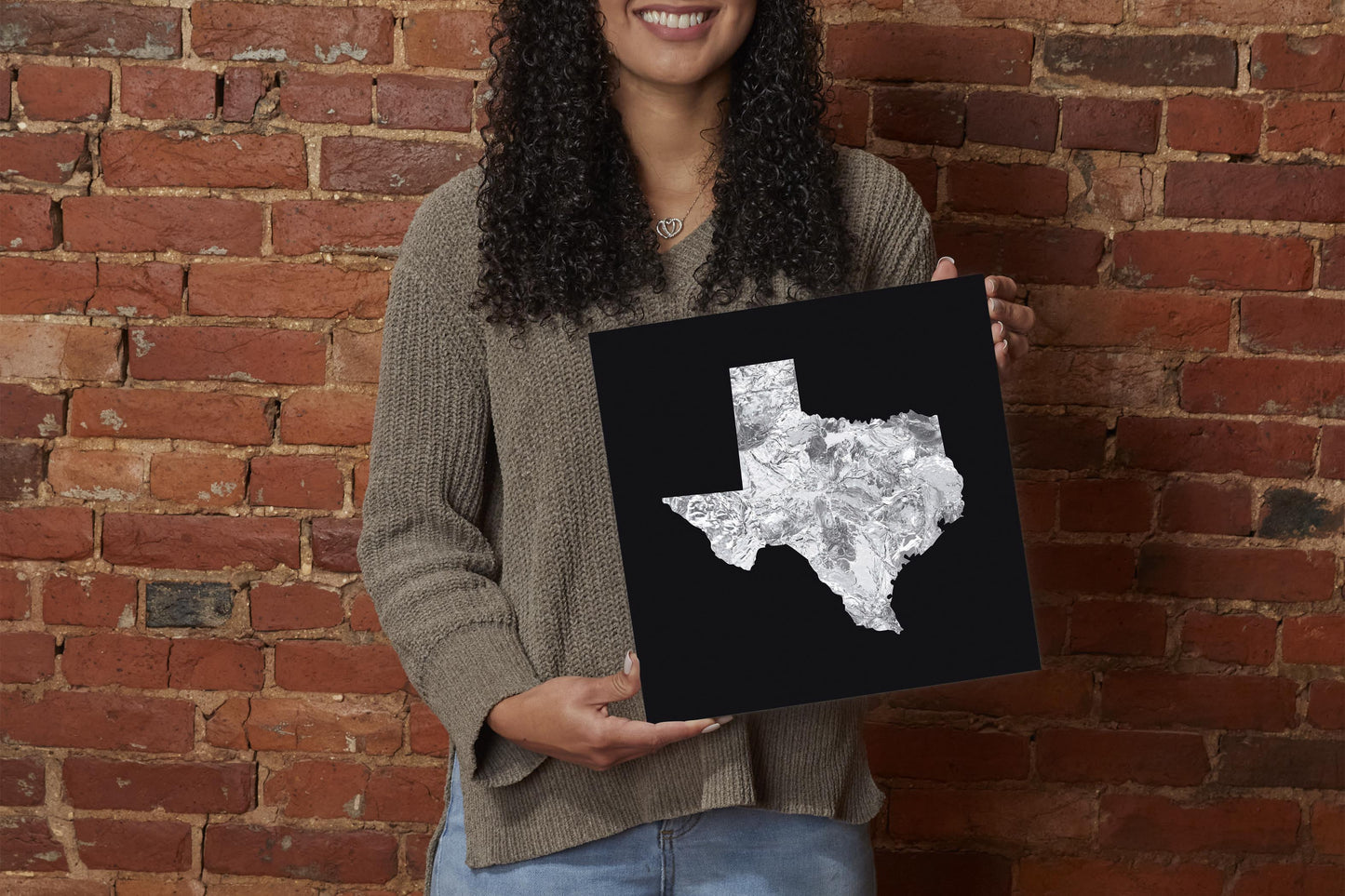 Minimalistic B&W Texas Metal State Shape | Wood Sign | Eaches | Min 2