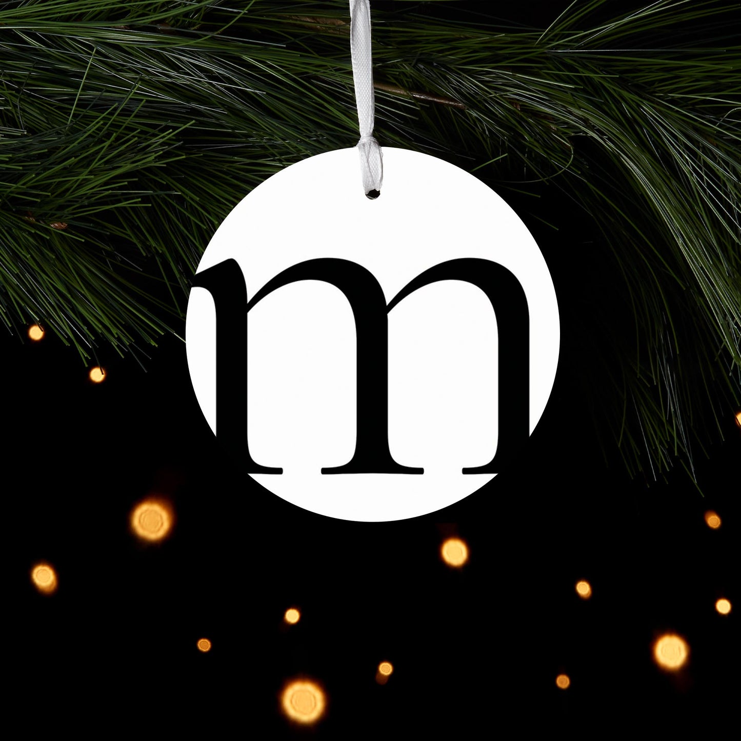 Minimalist Monogram M| Wood Ornament | Eaches | Min 6