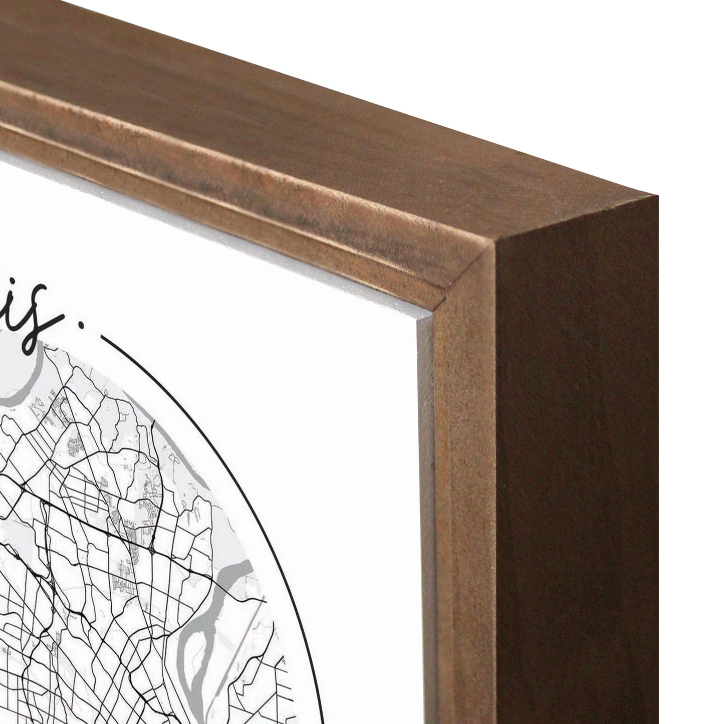 Minimalist B&W Missouri St Louis Circle Map | Wood Sign | Eaches | Min 1