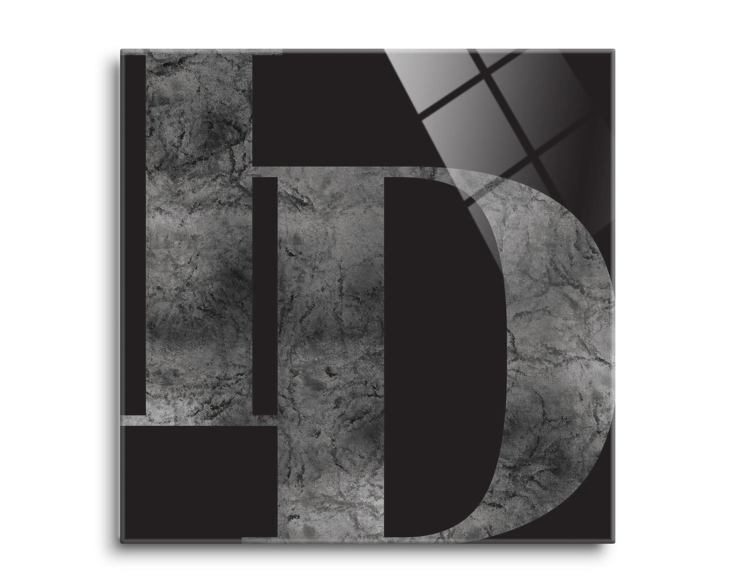Minimalist B&W Idaho Black Initials | Hi-Def Glass Art | Eaches | Min 2