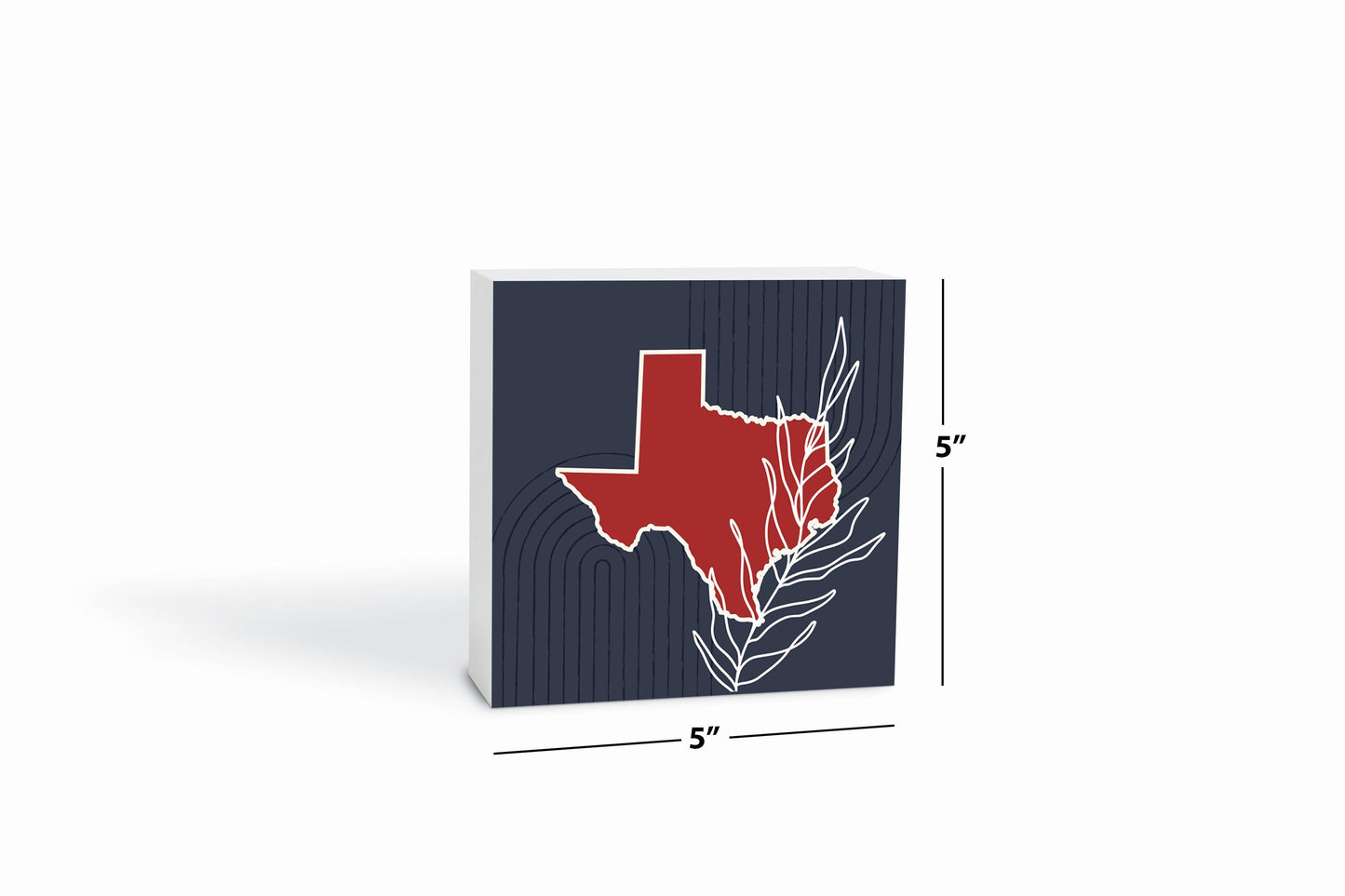 Modern Minimalist Texas Colors Shape Leaf | Wood Block | Eaches | Min 4