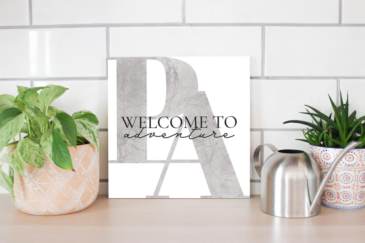 Minimalistic B&W Pennsylvania Adventure Quip | Wood Sign | Eaches | Min 2