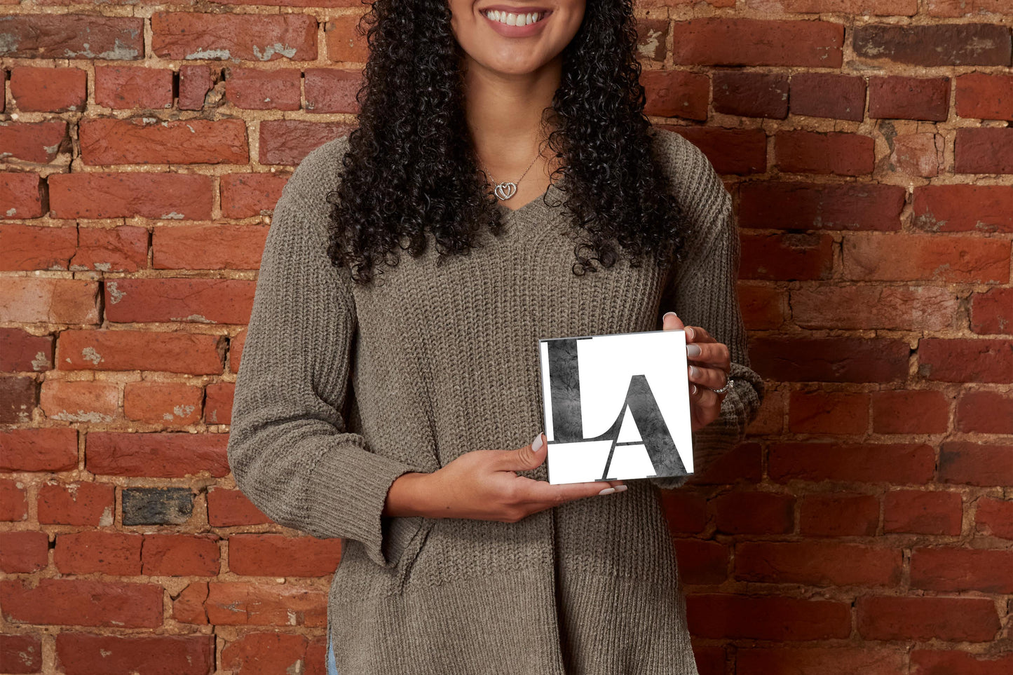 Modern White Louisiana Initials | Wood Block | Eaches | Min 4
