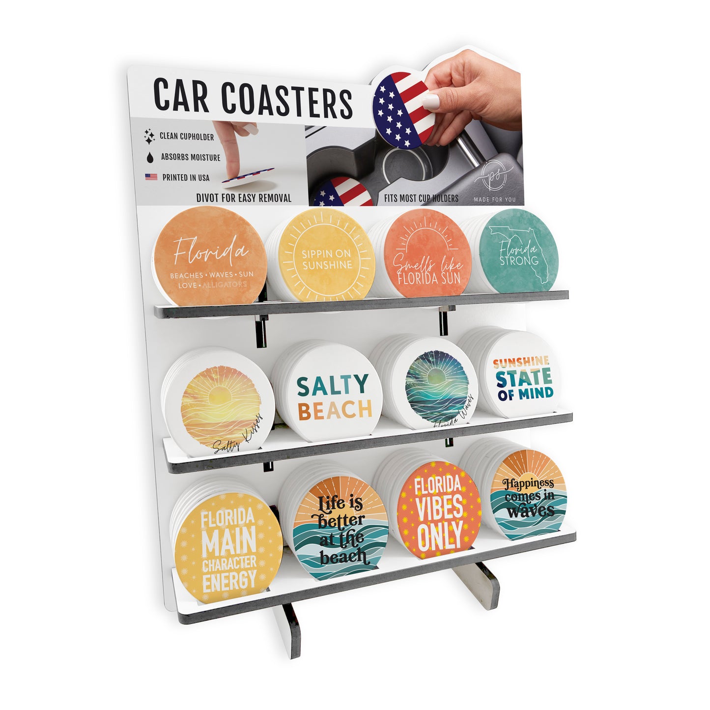 Florida 1 Theme Ceramic Car Coaster Bundle