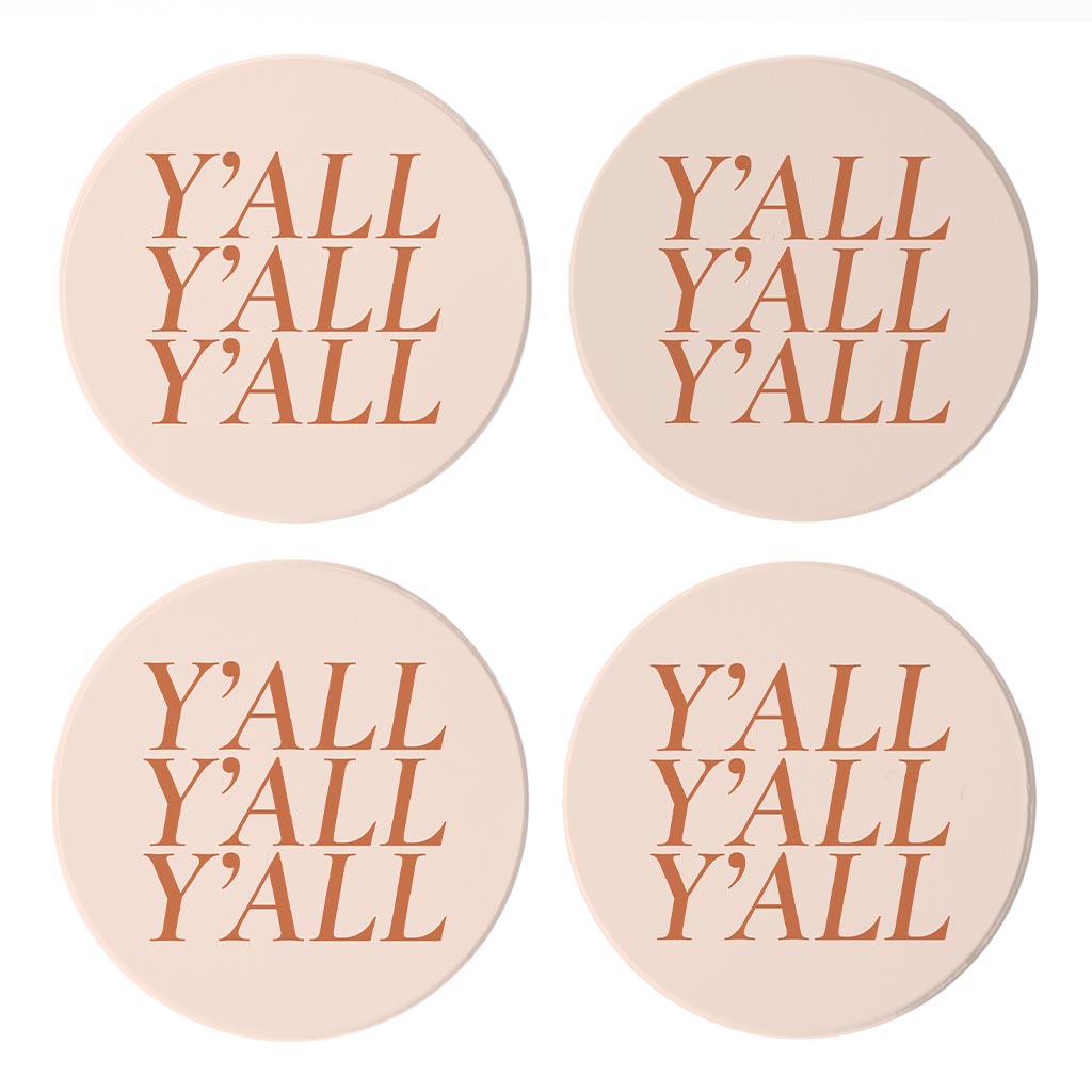 Modern Minimalist Texas Yall | Absorbent Coasters | Set of 4 | Min 2