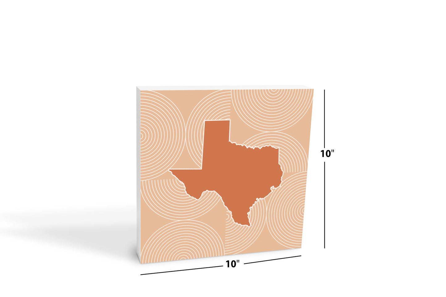 Modern Minimalist Texas State Shape With Pattern | Wood Block | Eaches | Min 2