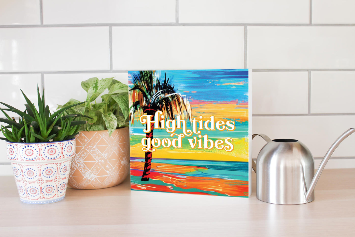 High Tides Good Vibes | Wood Block | Eaches | Min 2