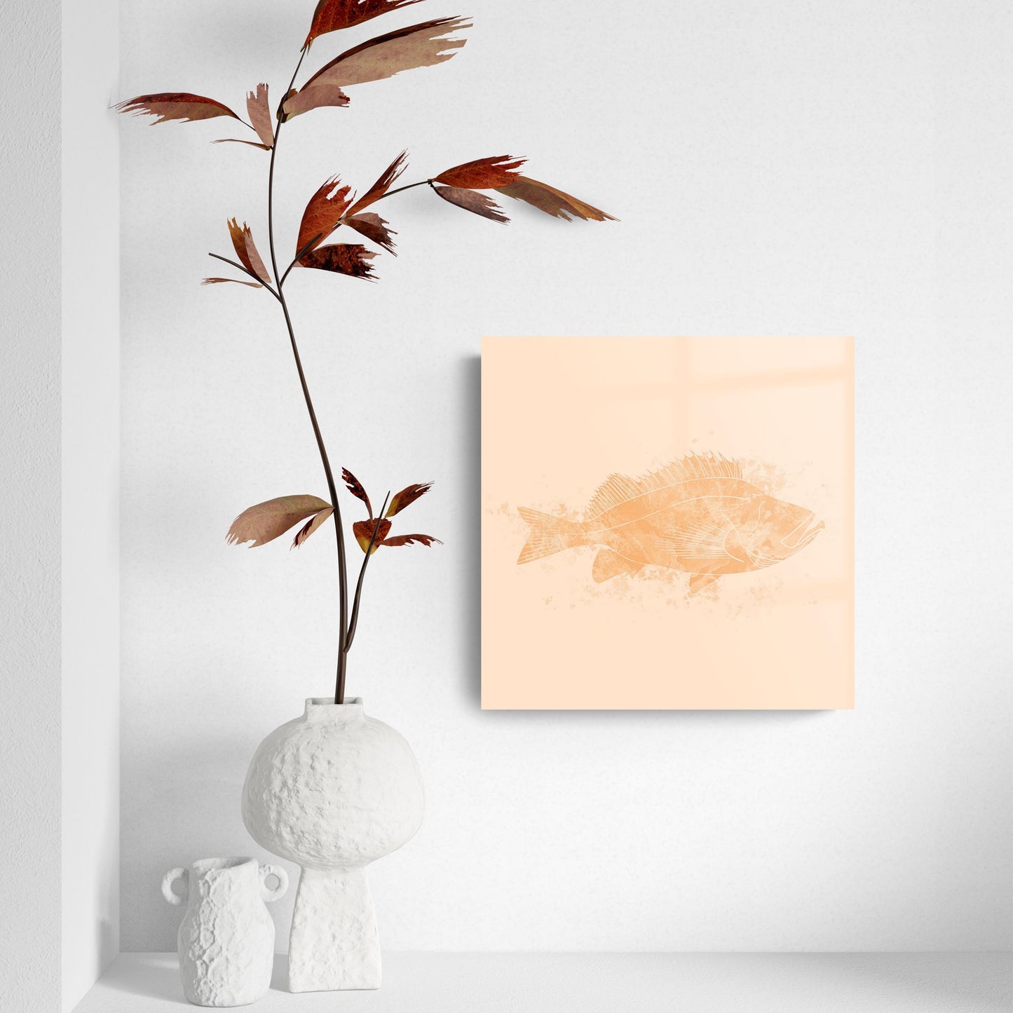 Louisiana Colorful Water Color Red Fish | Hi-Def Glass Art | Eaches | Min 2