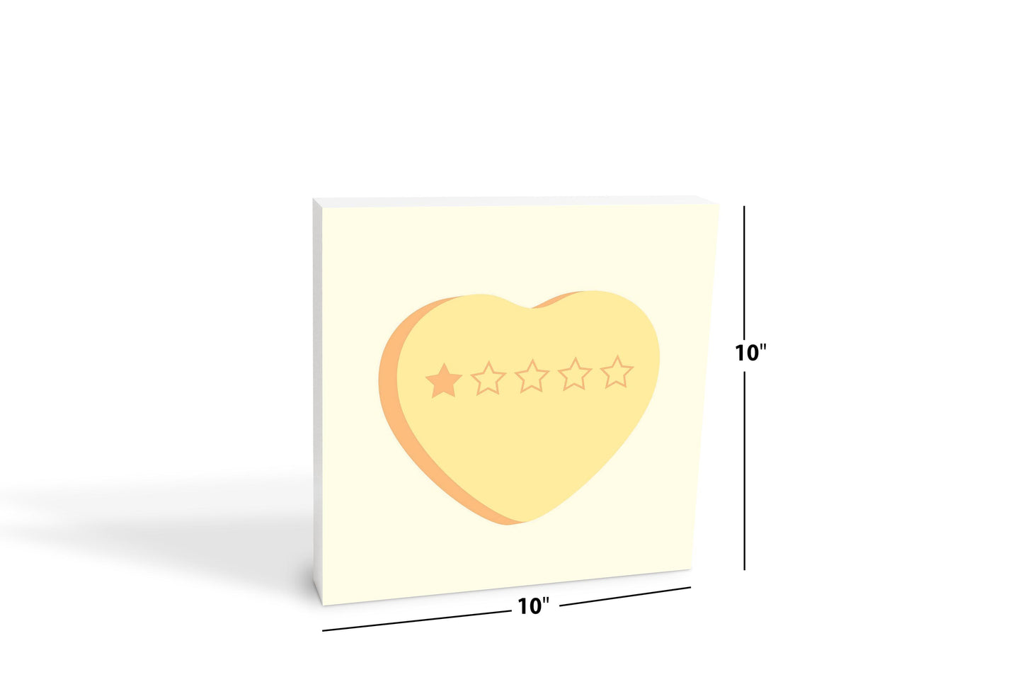 Funny Message Hearts 1 Star | Wood Block | Eaches | Min 2