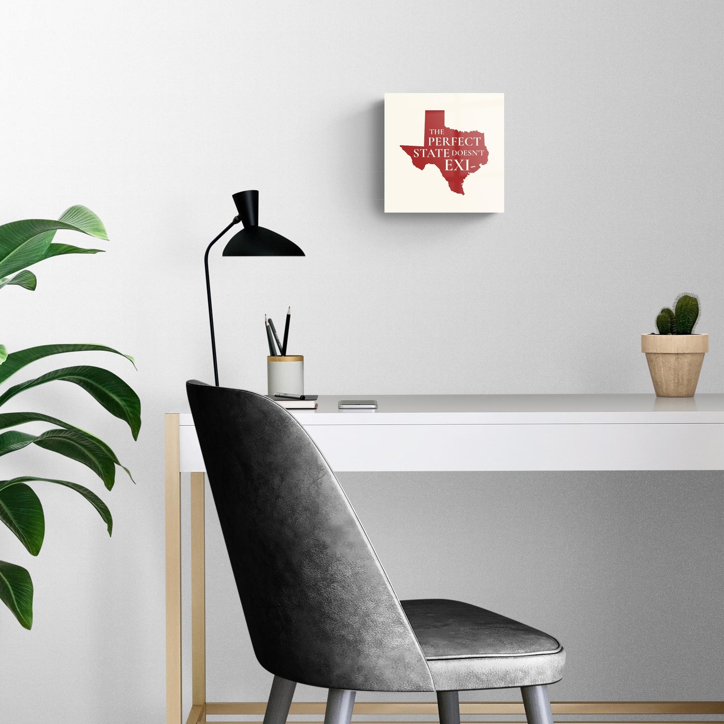 Modern Minimalist Texas Colors Perfect State | Hi-Def Glass Art | Eaches | Min 2