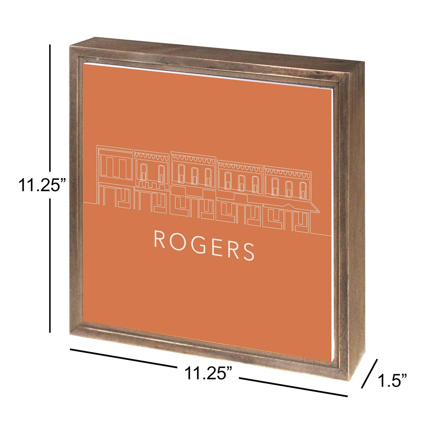 Modern Minimalist Arkansas Rogers Skyline | Wood Sign | Eaches | Min 1