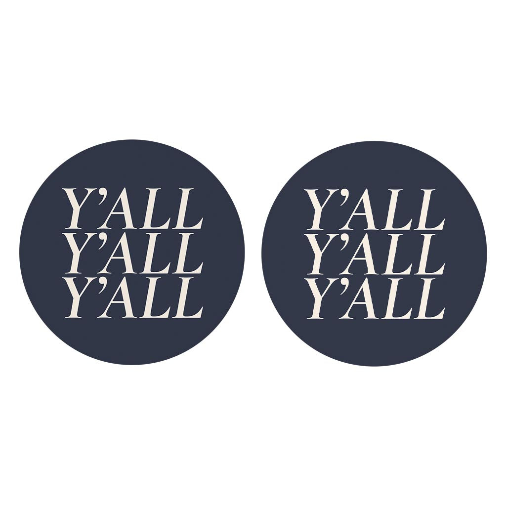 Modern Minimalist Texas Yall | Absorbent Car Coasters | Set of 2 | Min 4