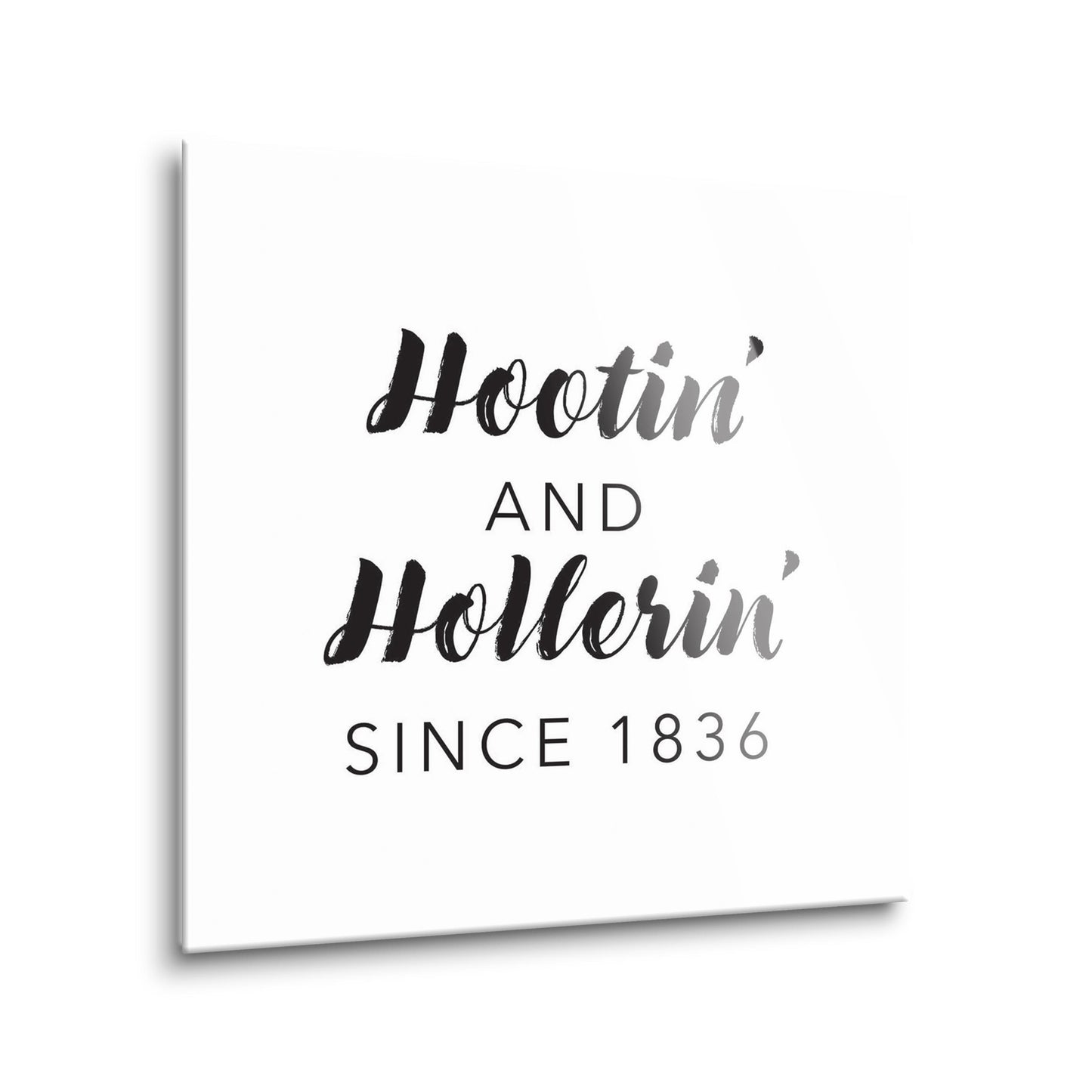 B&W Minimalist Arkansas Hootin Hollerin | Hi-Def Glass Art | Eaches | Min 2