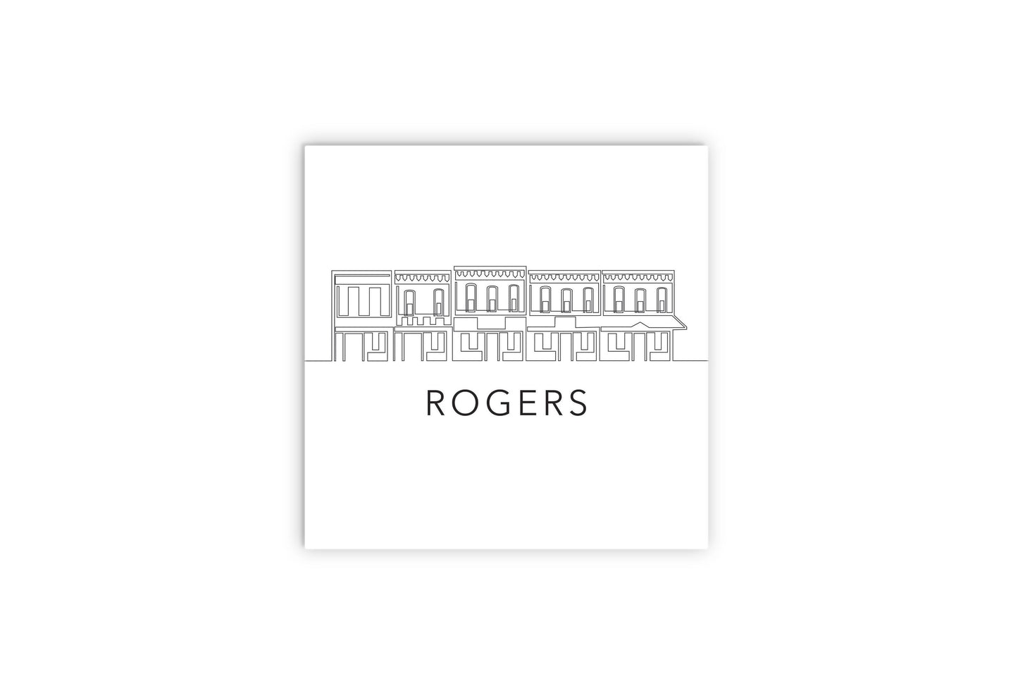 Minimalist B&W Arkansas Rogers Skyline | Wood Sign | Eaches | Min 2