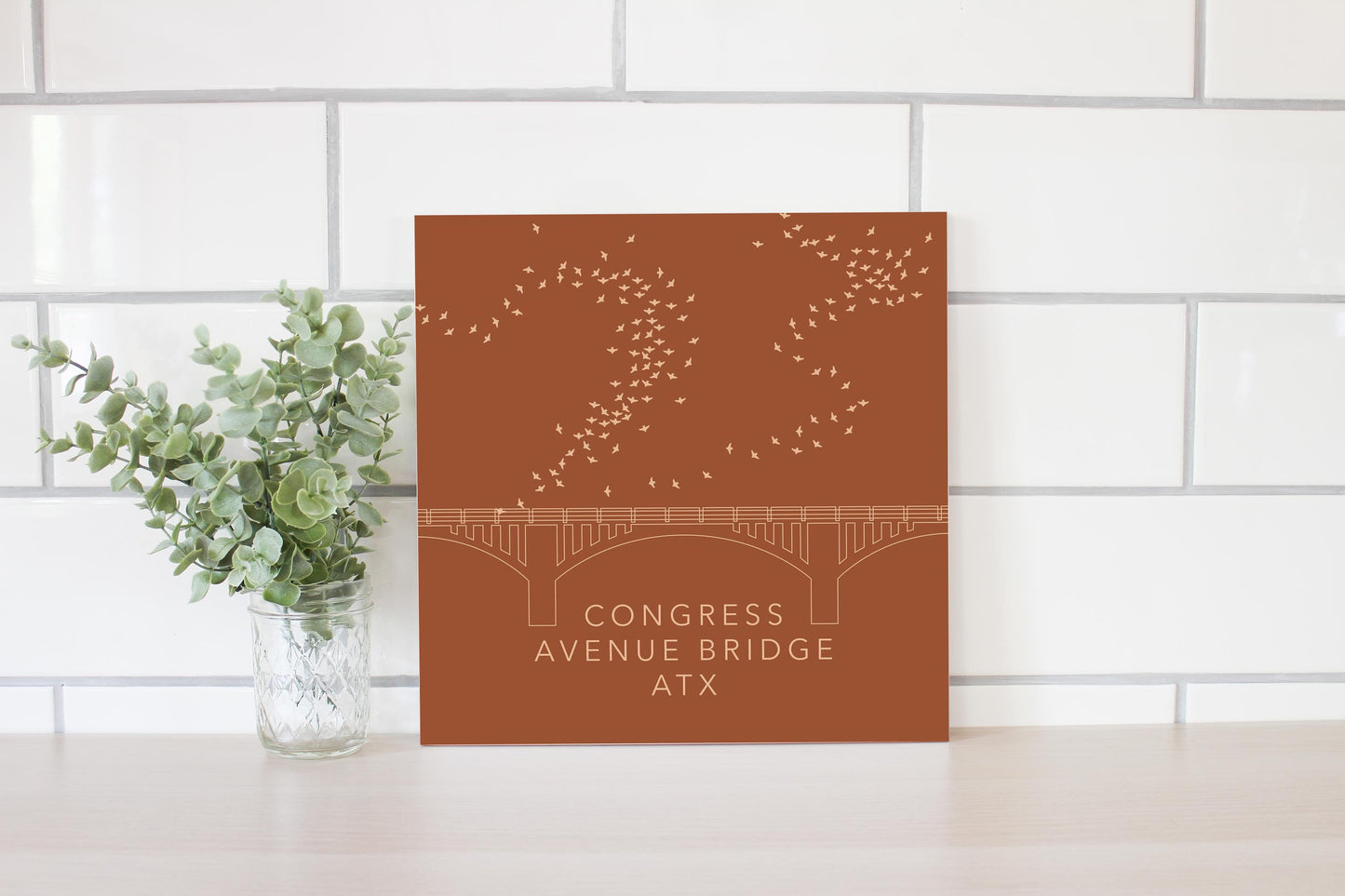 Modern Minimalist Texas Austin Congress Bridge | Wood Sign | Eaches | Min 2