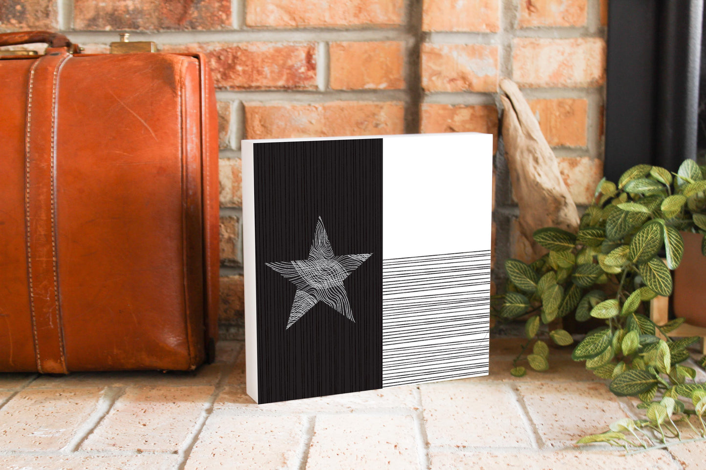 Modern Texas State Flag Abstract Lines | Wood Block | Eaches | Min 2