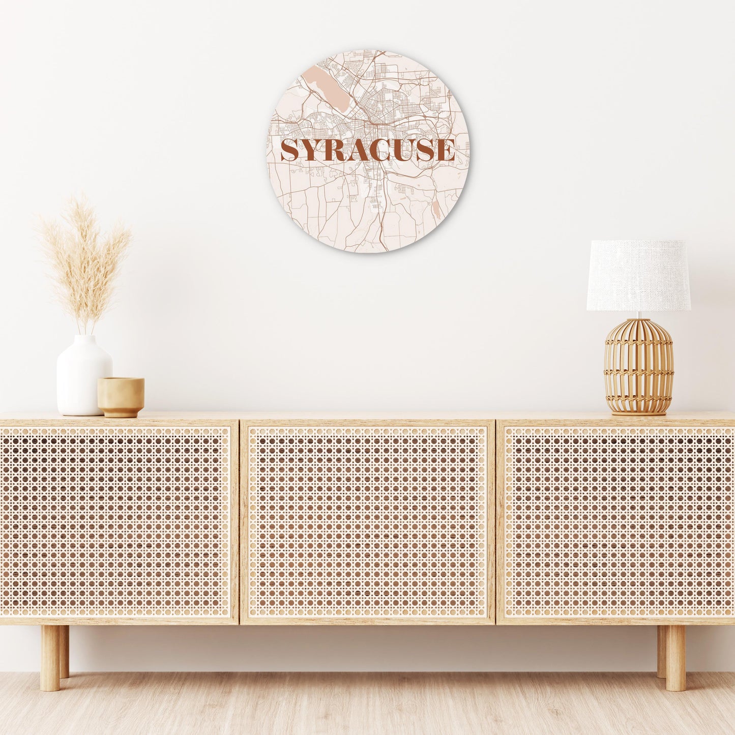 Modern Minimalist New York Syracuse Map | Wood Sign | Eaches | Min 1