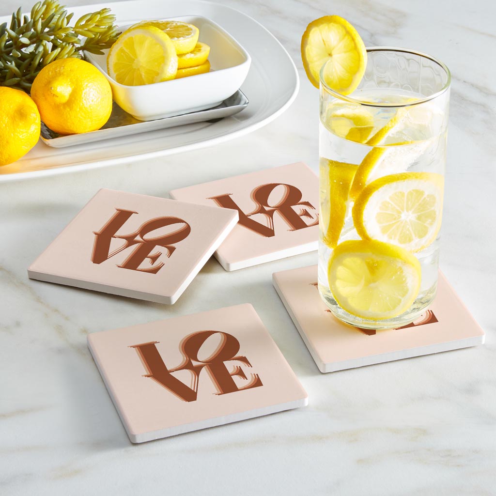 Modern Minimalist Pennsylvania Love Light | Absorbent Coasters | Set of 4 | Min 2