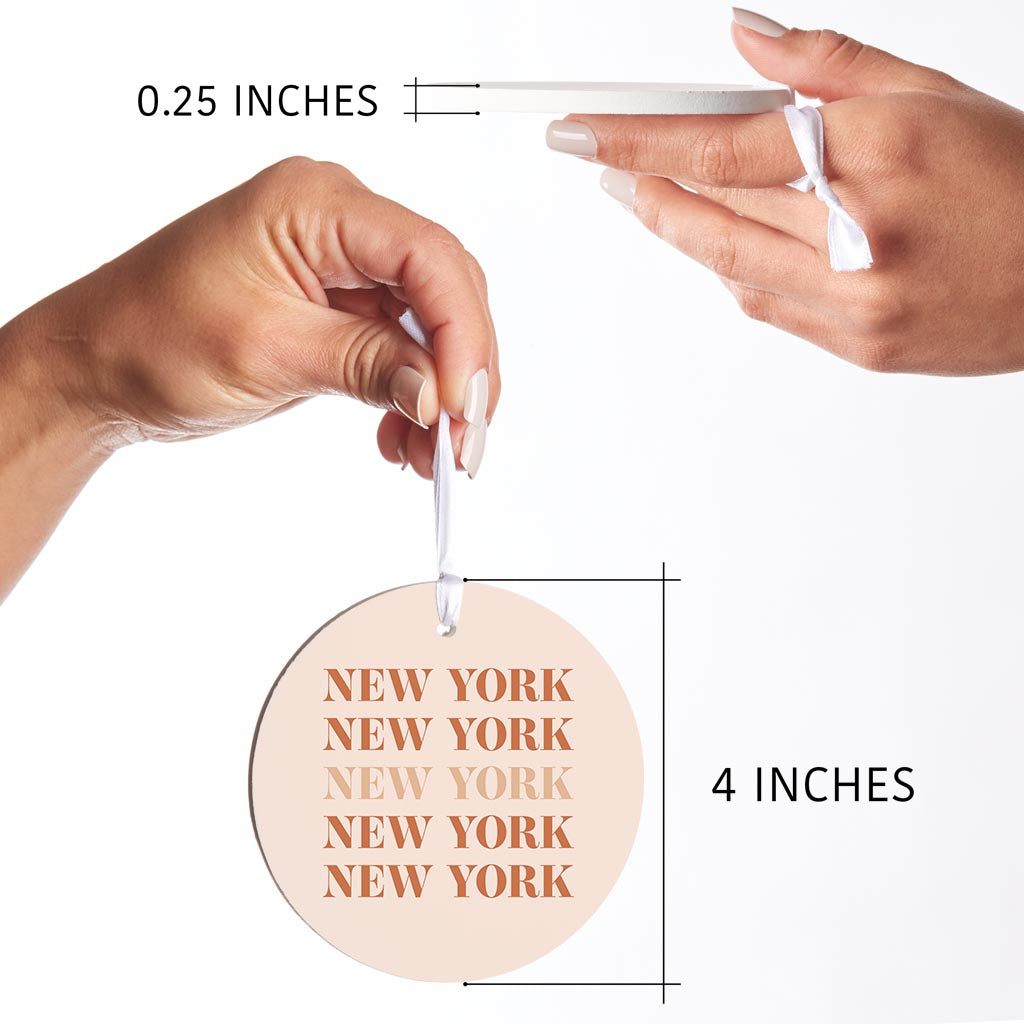 Modern Minimalist New York Repeated Light| Wood Ornament | Eaches | Min 6