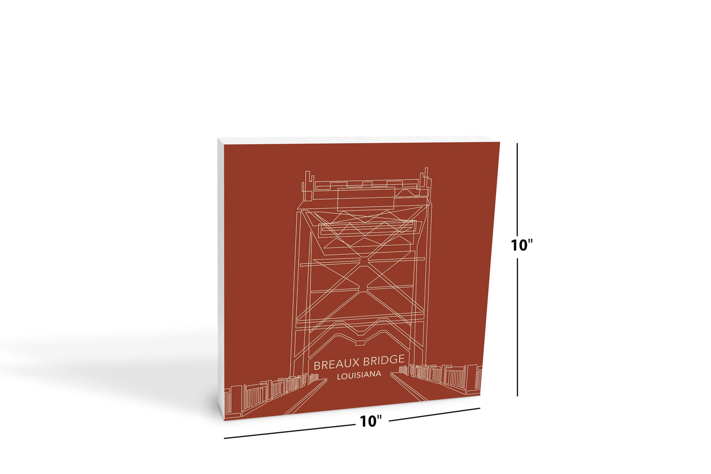 Modern Minimalist Louisiana Breaux Bridge Line Drawing | Wood Block | Eaches | Min 2