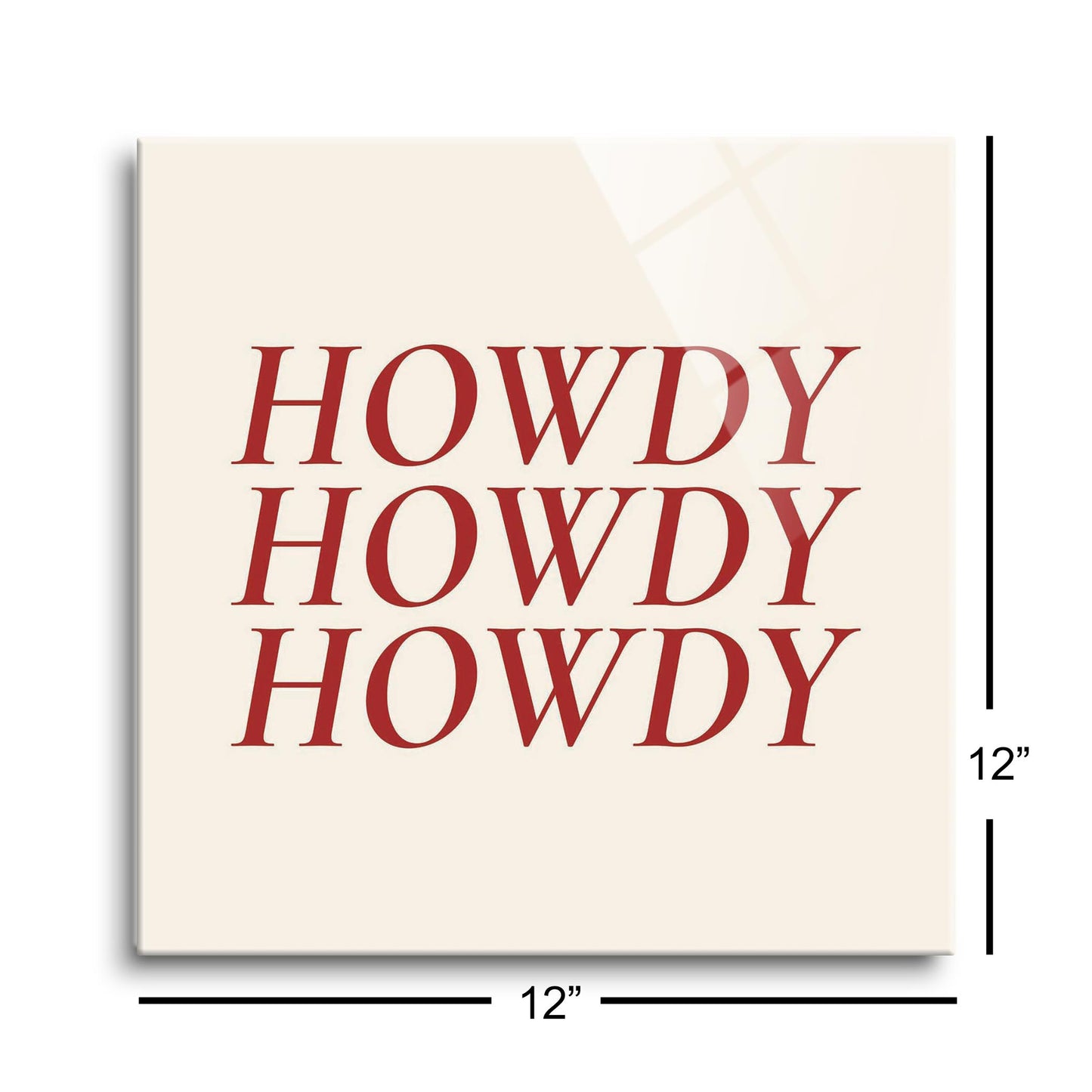 Modern Minimalist Texas Howdy | Hi-Def Glass Art | Eaches | Min 1