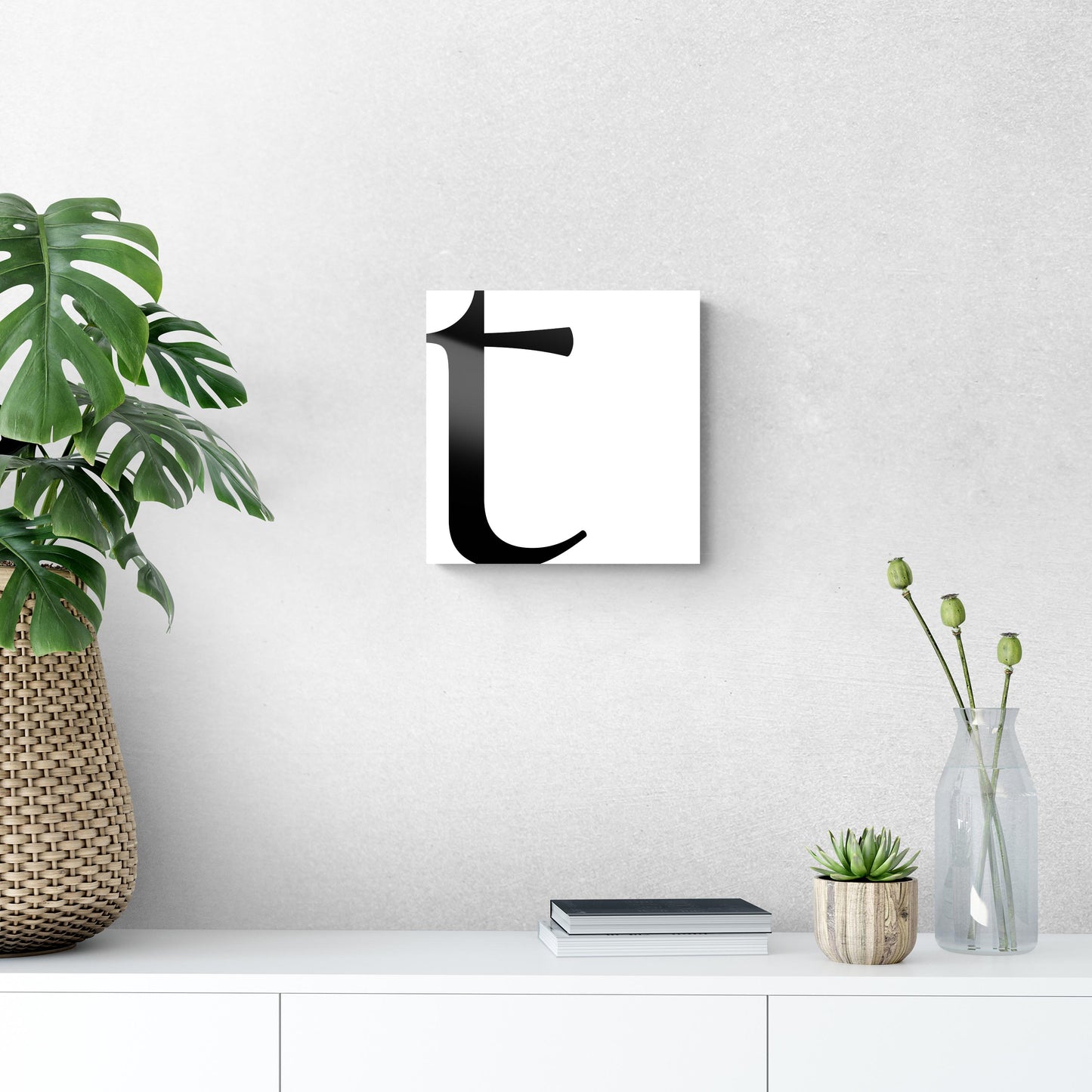 Minimal Monogram T | Hi-Def Glass Art | Eaches | Min 1