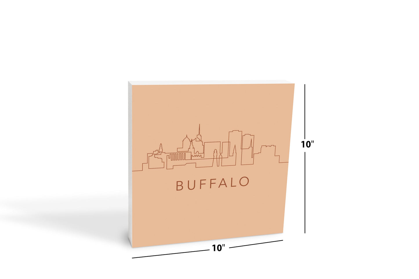 Modern Minimalistic New York Buffalo Skyline | Wood Block | Eaches | Min 2
