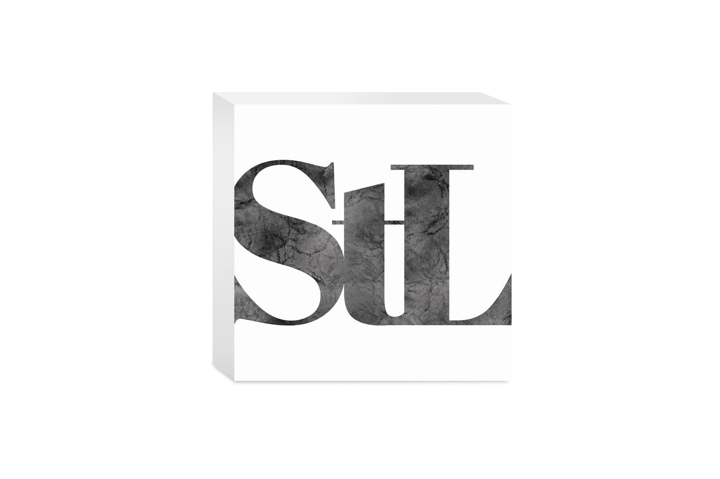 Minimalist B&W Missouri St Louis White Initials | Wood Block | Eaches | Min 4
