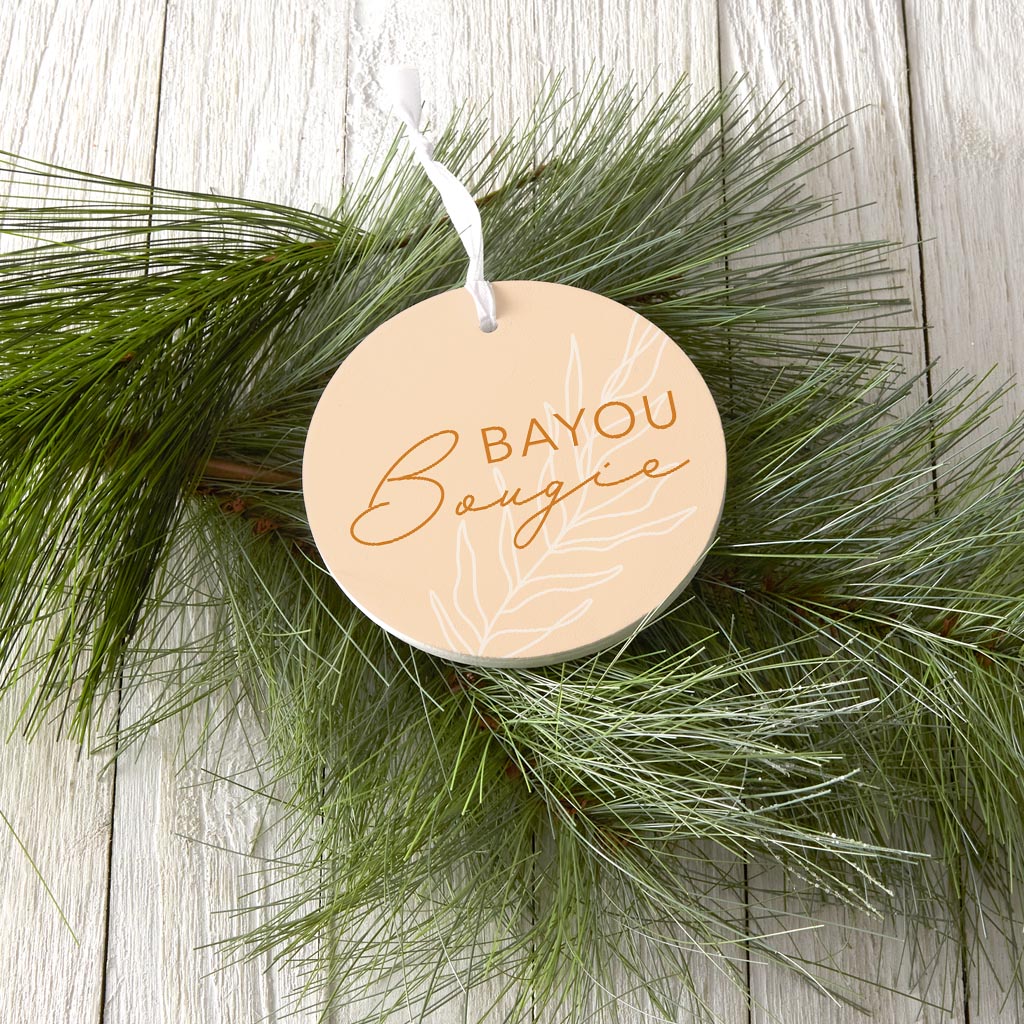 Modern Minimalist Louisiana Bayou Bougie| Wood Ornament | Eaches | Min 6