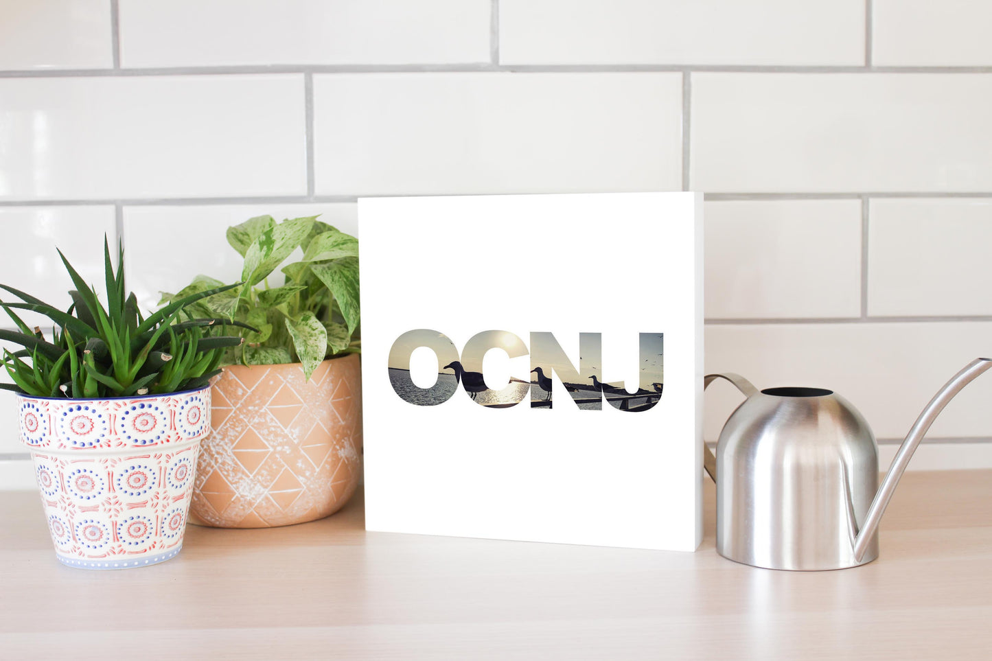 OCNJ Photo With Text | Wood Block | Eaches | Min 2