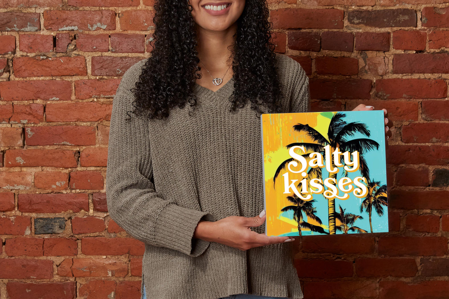 Salty Kisses Palm Trees | Wood Block | Eaches | Min 2