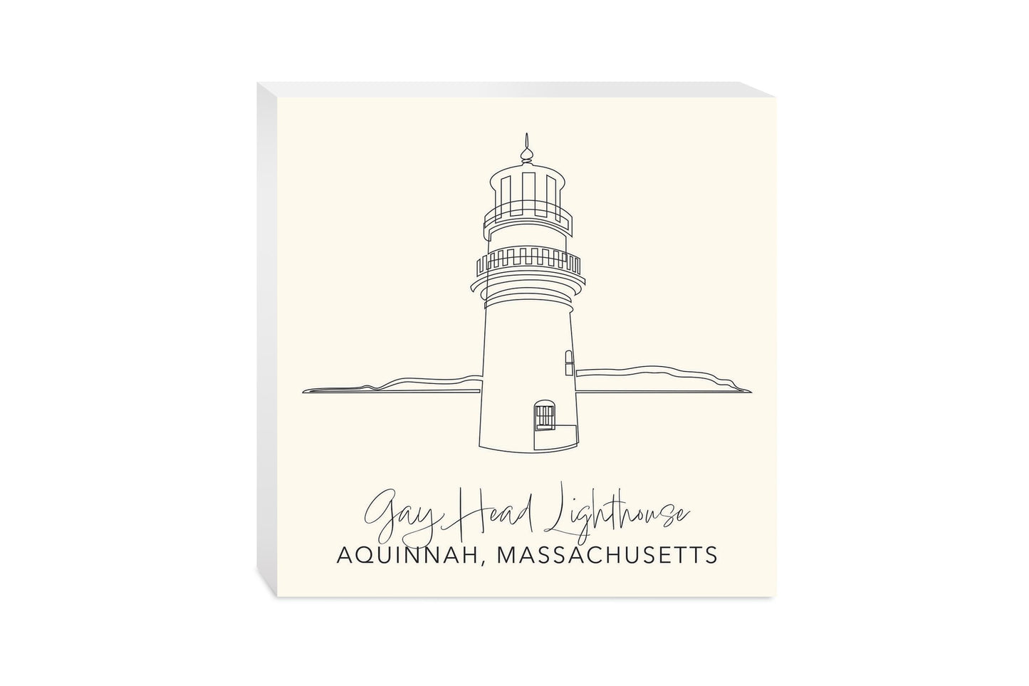 Cream Gay Head Lighthouse | Wood Block | Eaches | Min 2