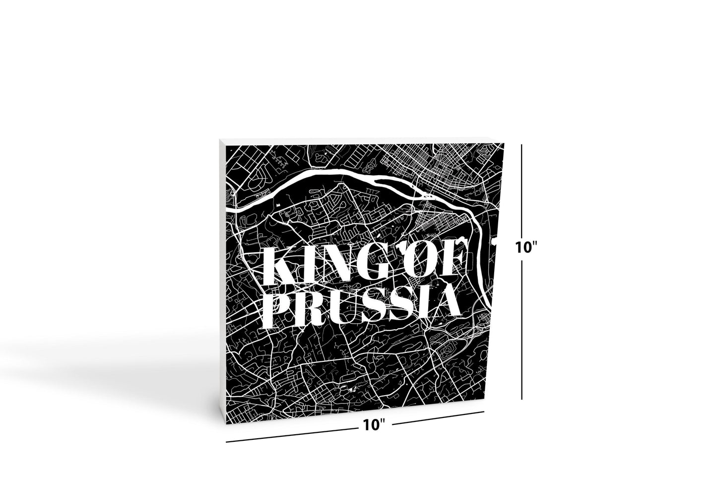 Minimalistic B&W Pennsylvania King Of Prussia Map | Wood Block | Eaches | Min 2