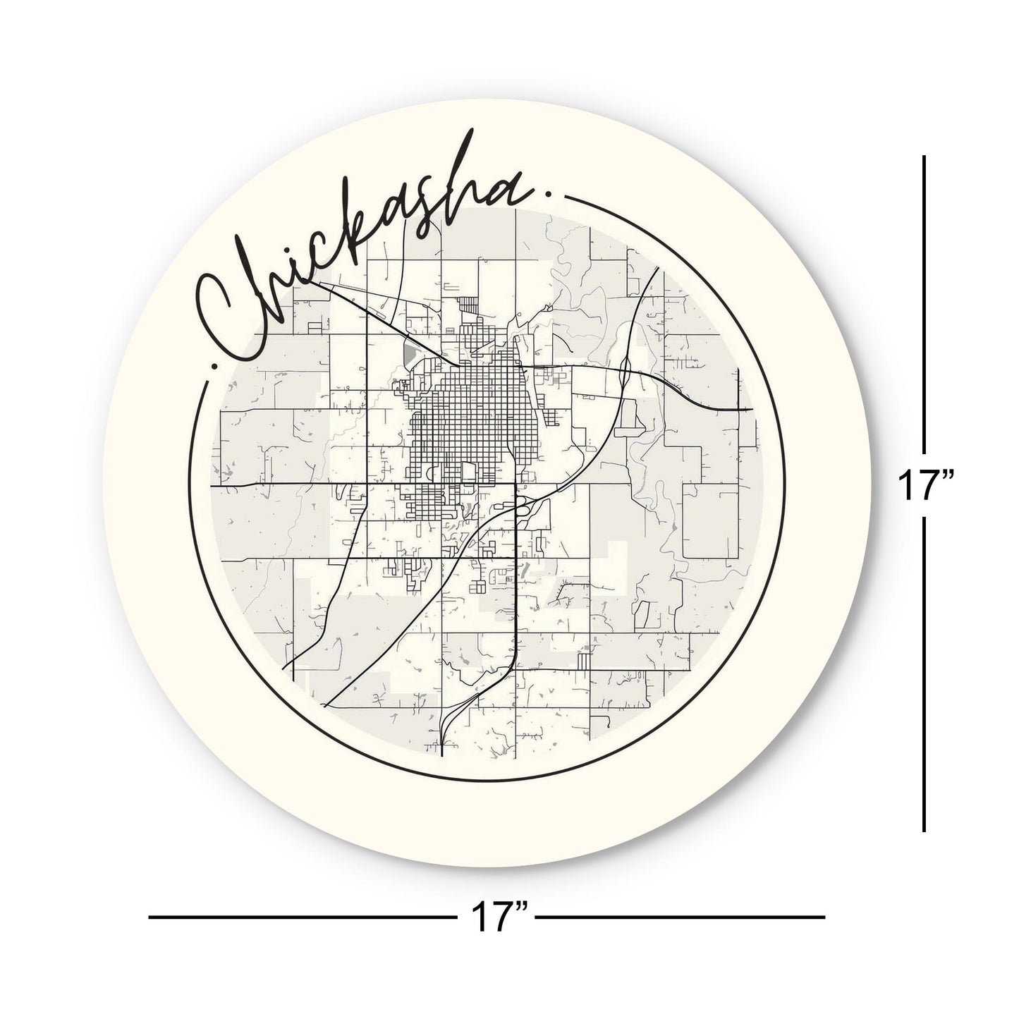 Modern Minimalist Oklahoma Chickasha Map | Wood Sign | Eaches | Min 1