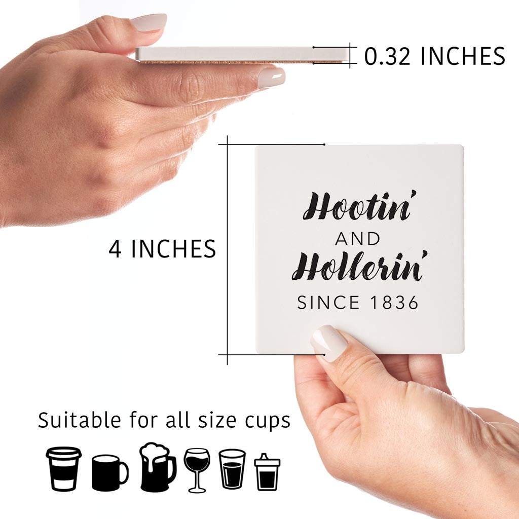 B&W Minimalist Arkansas Hootin Hollerin | Absorbent Coasters | Set of 4 | Min 2