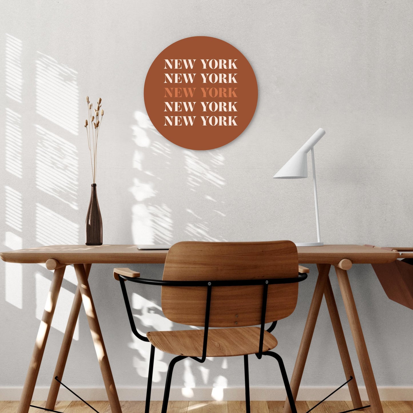 Modern Minimalist New York Repeated Dark | Wood Sign | Eaches | Min 1